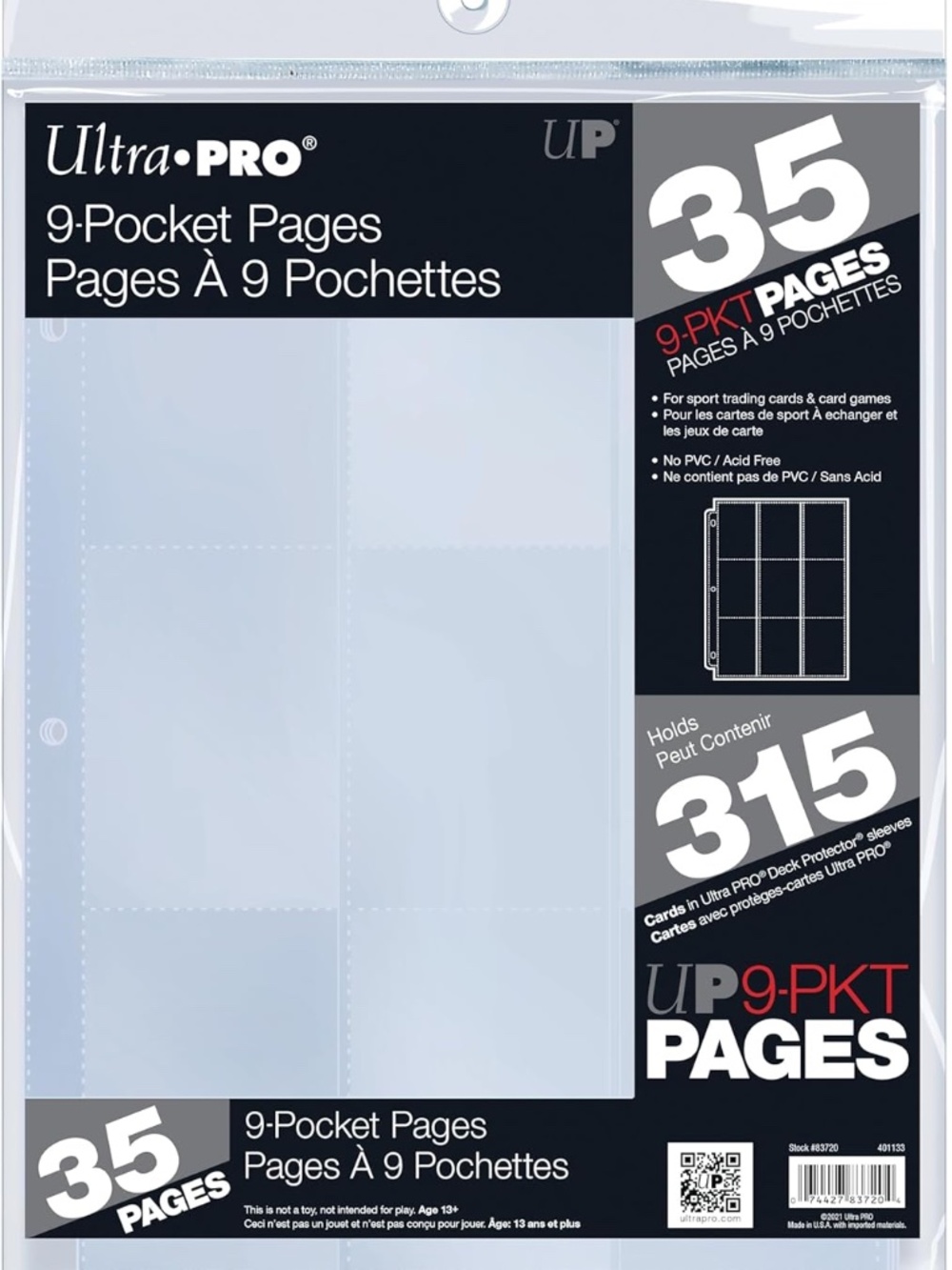 Ultra Pro 35-Ct. 9 Pocket Trading Card Pages